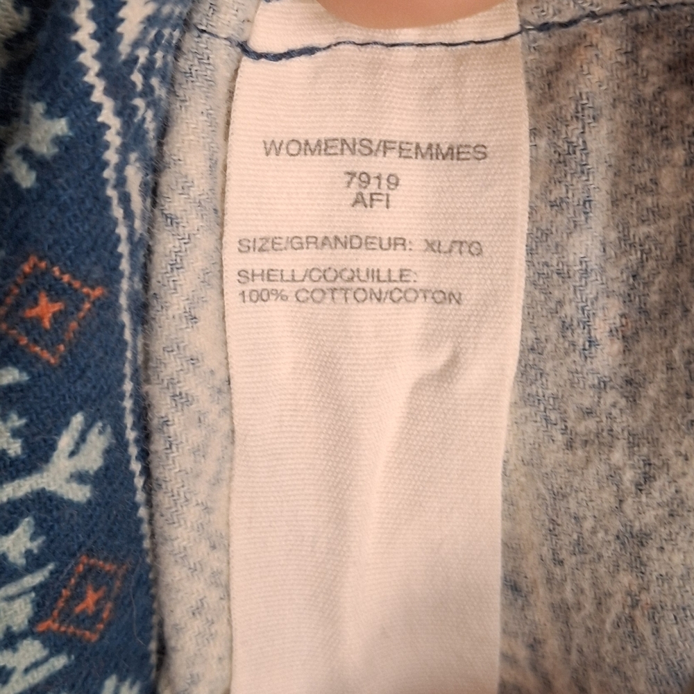 Woolrich Snow Blue Patterned Women's Pajama Set Sz XL Winter Longwear Xmas Basic - Picture 5 of 14
